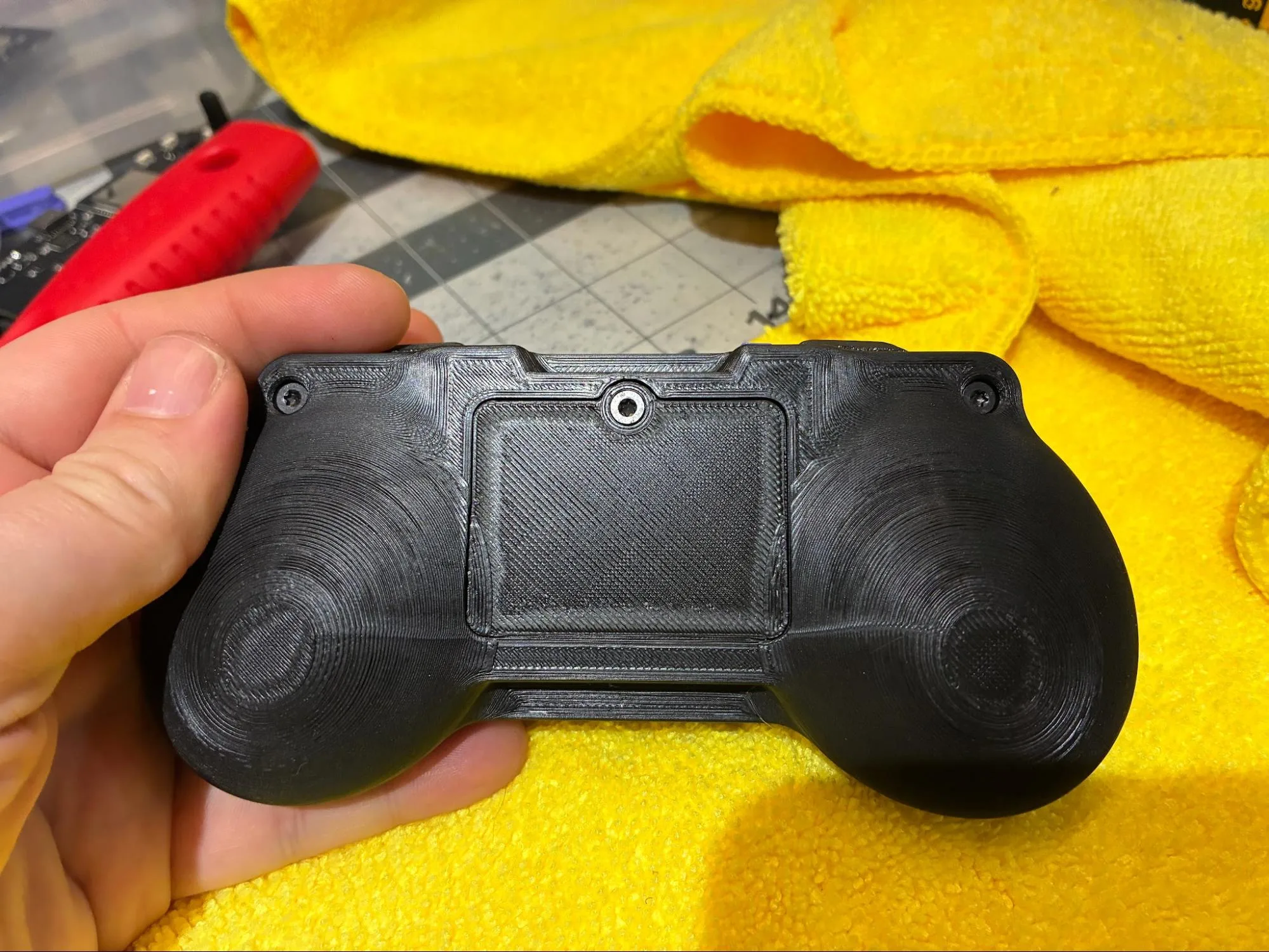 RADR battery cover installed over the battery compartment