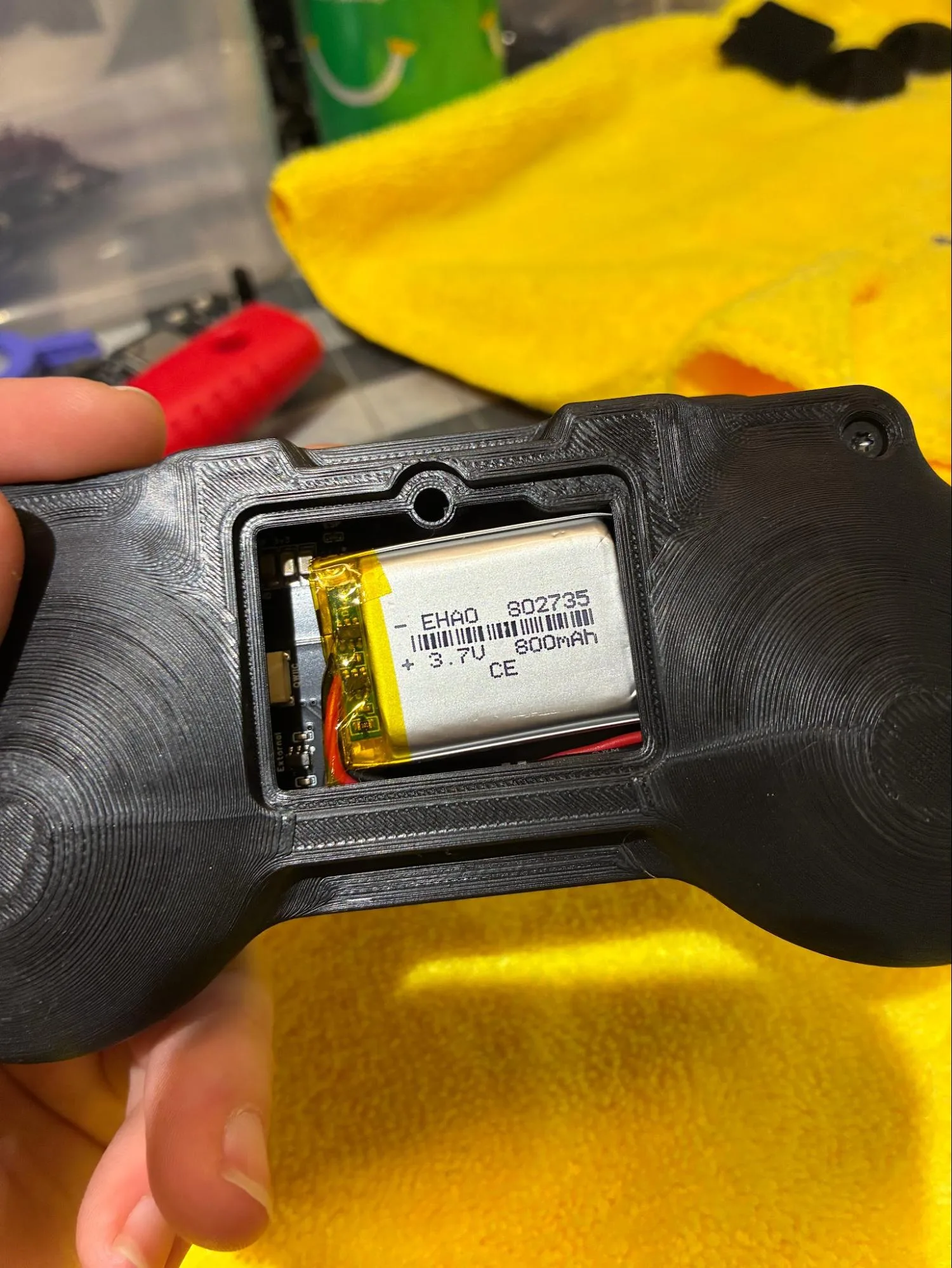 RADR battery placed inside the battery compartment
