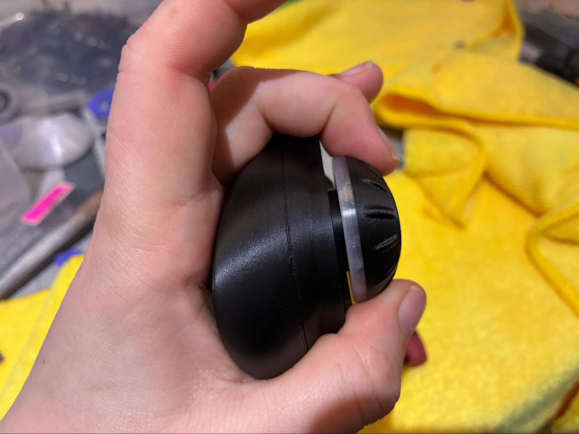 RADR knob being pressed onto the rotary encoder