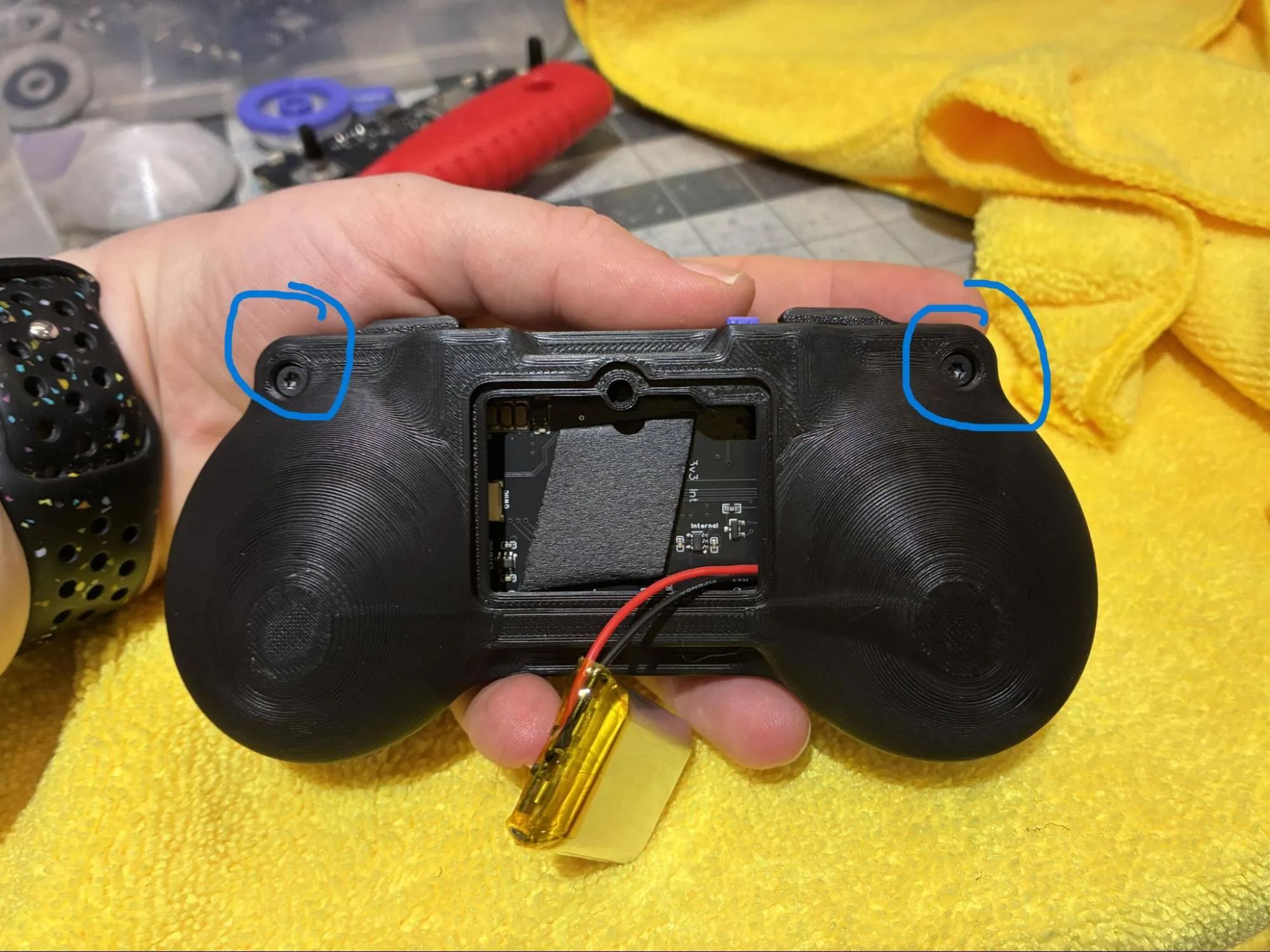 RADR rear housing screw locations fastened with tri-lobe screws